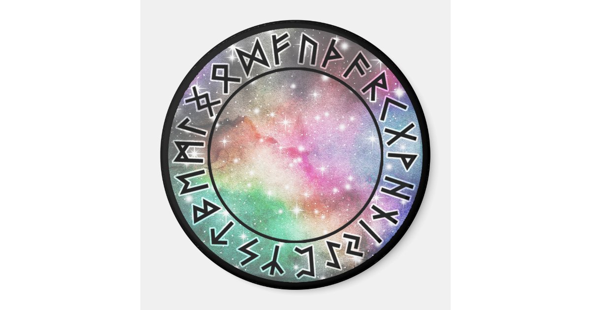 Prismatic Galaxy Rune Circle [00. blank] Magnet | Zazzle