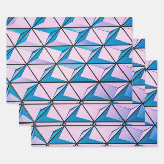 Prismatic Geometry Wrapping Paper Sheets