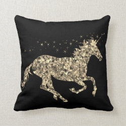 Prismatic gold unicorn trendy decor pillow