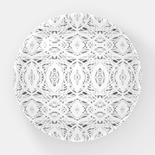 Prismatic Gray White Abstract Acrylic Art Paperweight