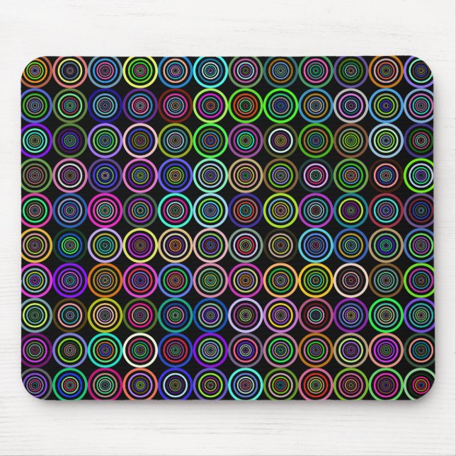 Prismatic Groovy Concentric Background Mouse Pad (Front)
