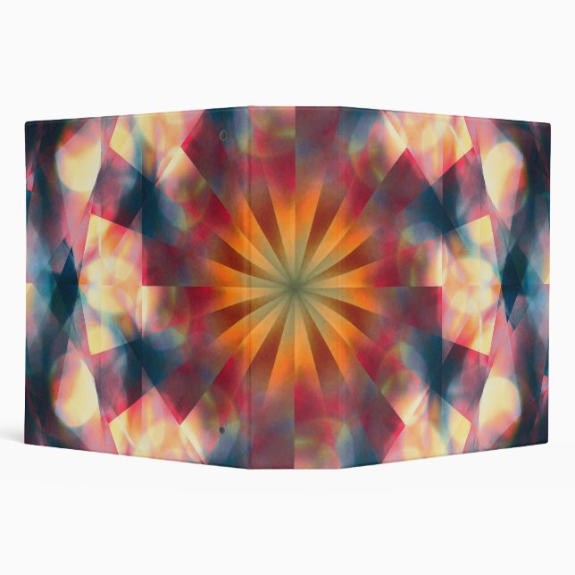 Prismatic Kaleidoscopic Psychedelic Mandala 3 Ring Binder (Background)