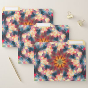 Prismatic Kaleidoscopic Psychedelic Mandala File Folder