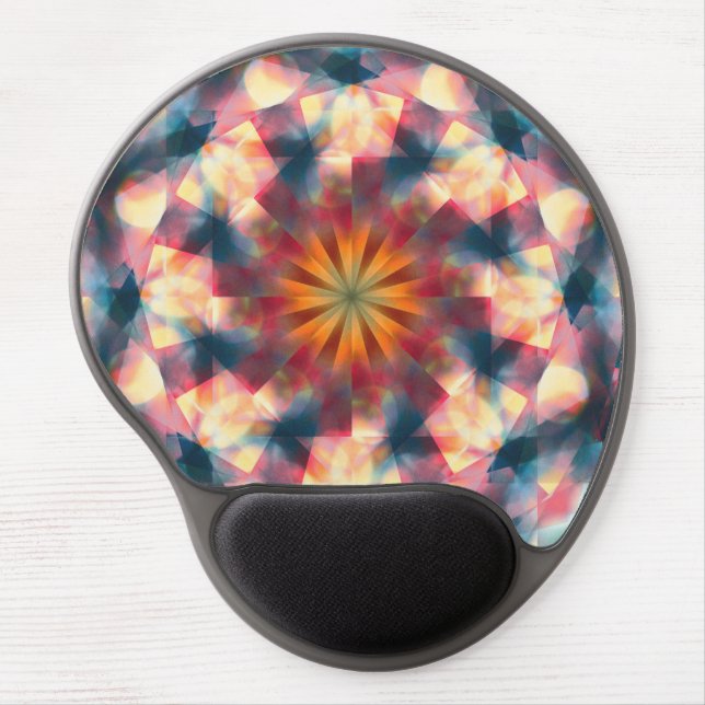 Prismatic Kaleidoscopic Psychedelic Mandala Gel Mouse Pad (Front)