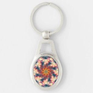 Prismatic Kaleidoscopic Psychedelic Mandala Keychain