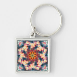 Prismatic Kaleidoscopic Psychedelic Mandala Keychain
