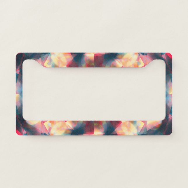 Prismatic Kaleidoscopic Psychedelic Mandala License Plate Frame (Front)