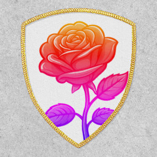 Prismatic Love Rose Iron-On Patch