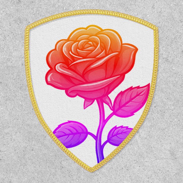 Prismatic Love Rose Iron-On Patch (Front)