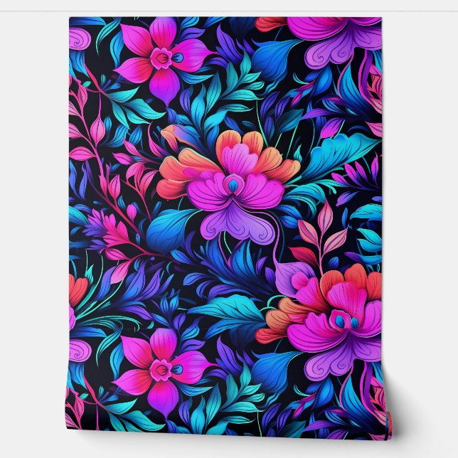 Prismatic Petalscape Botanical Wallpaper (Unrolling)