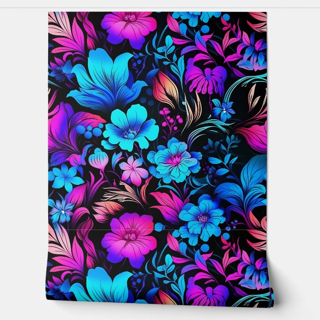 Prismatic Petalscape Botanical Wallpaper (Unrolling)