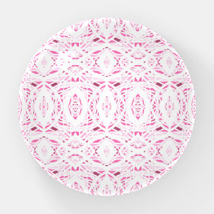 Prismatic Pink White Abstract Acrylic Art Paperweight