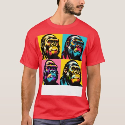 Prismatic Primate Panorama Art Gorilla T_Shirt