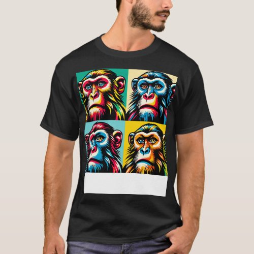 Prismatic Primate Panorama Art Monkey Magic T_Shirt