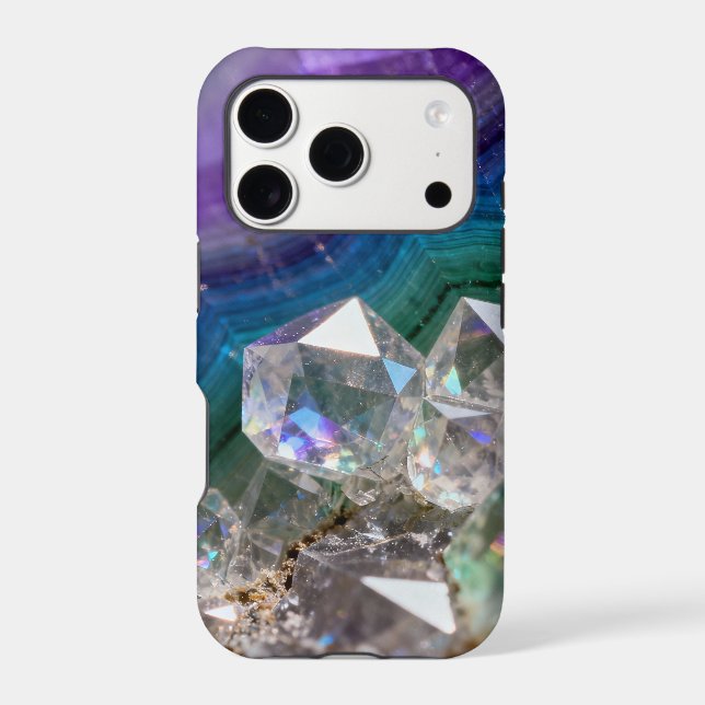 Prismatic Quartz Fusion Vibrant Crystal Design iPhone Case (Back)