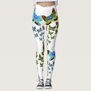 Prismatic Rainbow Butterfly Leggings