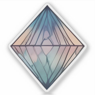 Prismatic Reflections: Abstract Geometric Diamond Sticker