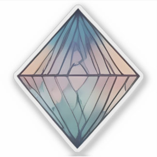 Prismatic Reflections: Abstract Geometric Diamond  Sticker
