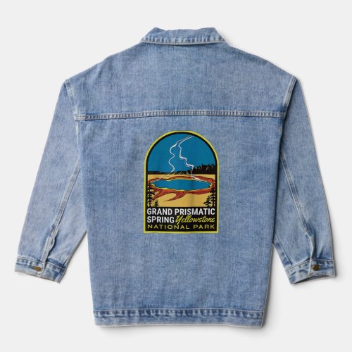 Prismatic Spring Yellowstone Vintage Travel Raglan Denim Jacket