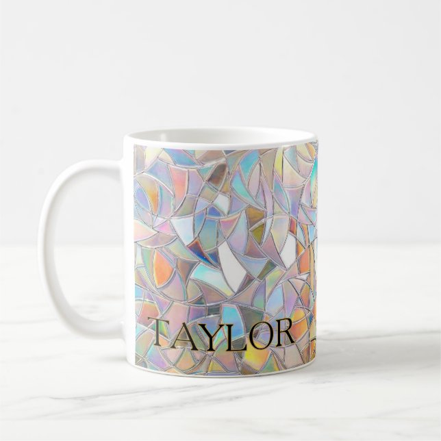 Prismatic Stained Glass Effect - Rainbow Prismatic Coffee Mug (Left)