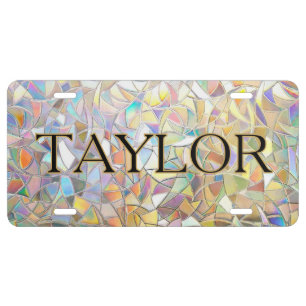 Prismatic Stained Glass Effect - Rainbow Prismatic License Plate