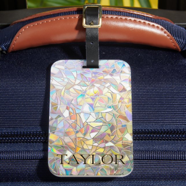 Prismatic Stained Glass Effect - Rainbow Prismatic Luggage Tag (Front Insitu 2)