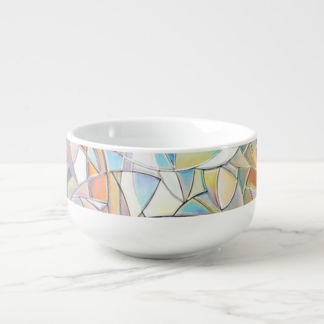 Prismatic Stained Glass Effect - Rainbow Prismatic Soup Mug (Front)