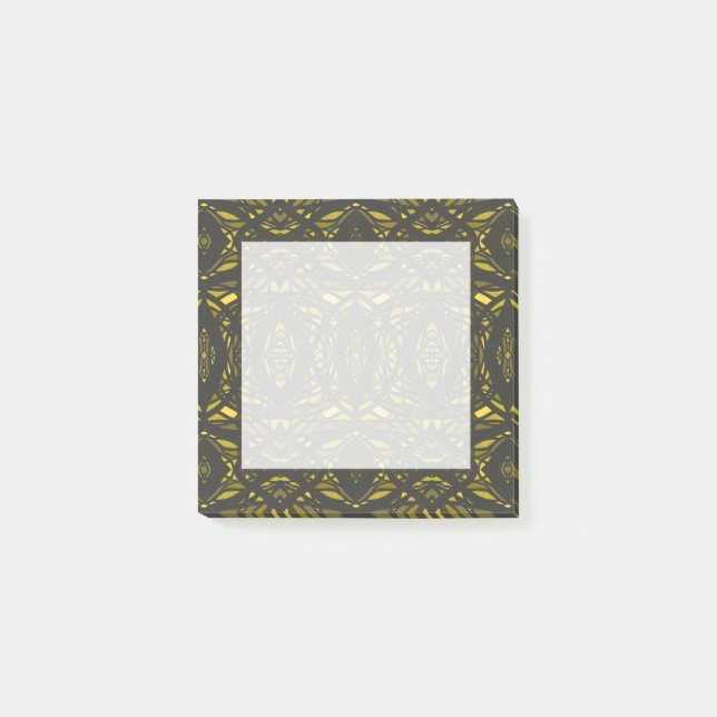 Prismatic Yellow Black Abstract Acrylic Art Post-it Notes (Front)