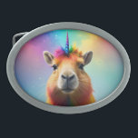 Prismhorn: The Rainbow Capybaraicorn, Belt Buckle<br><div class="desc">Prismhorn: The Rainbow Capybaraicorn is a magical being of pure joy and wonder. With the gentle demeanor of a capybara and the enchanting presence of a unicorn, Prismhorn is a harmonious blend of whimsy and serenity. Its sleek fur shimmers in a dazzling spectrum of colors, reflecting light in a kaleidoscope...</div>