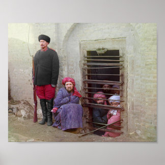 Prison and Inmates - Vintage 1912 Color Photo Poster