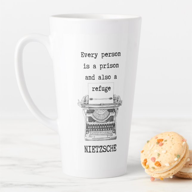 Prison and REFUGE philosophy quote by Nietzsche  Latte Mug (In Situ)