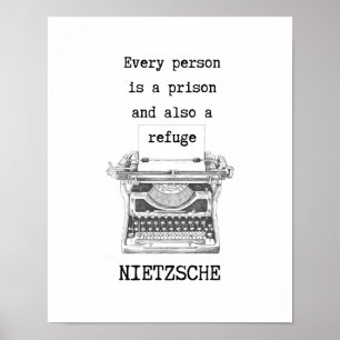 Prison and REFUGE philosophy quote by Nietzsche Poster