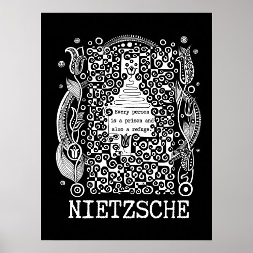 Prison and REFUGE quote by Nietzsche Poster