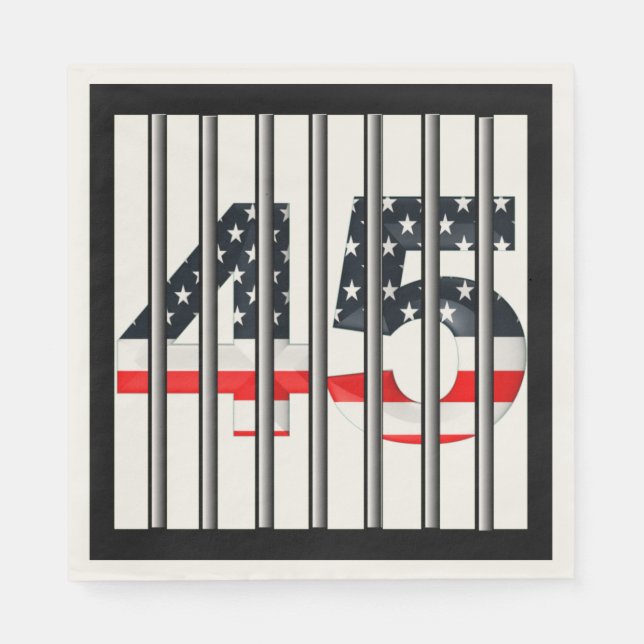 Prison Bars President 45 Impeachment Party Napkins (Front)