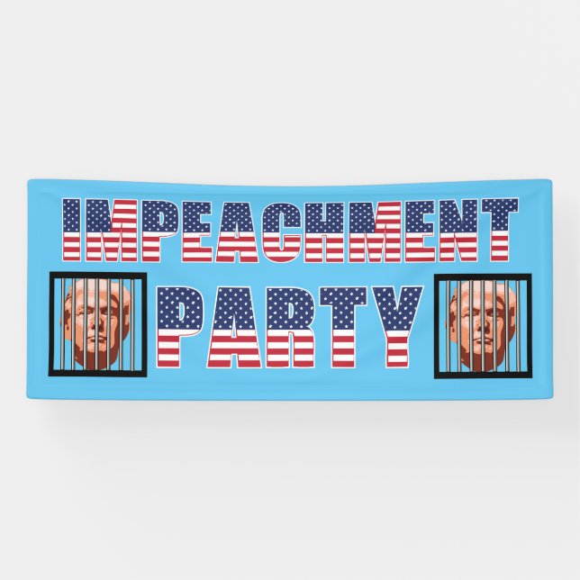 Prison Bars Trump Impeachment Party Banner (Horizontal)