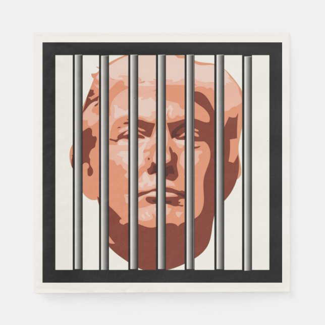 Prison Bars Trump Impeachment Party Napkins (Front)