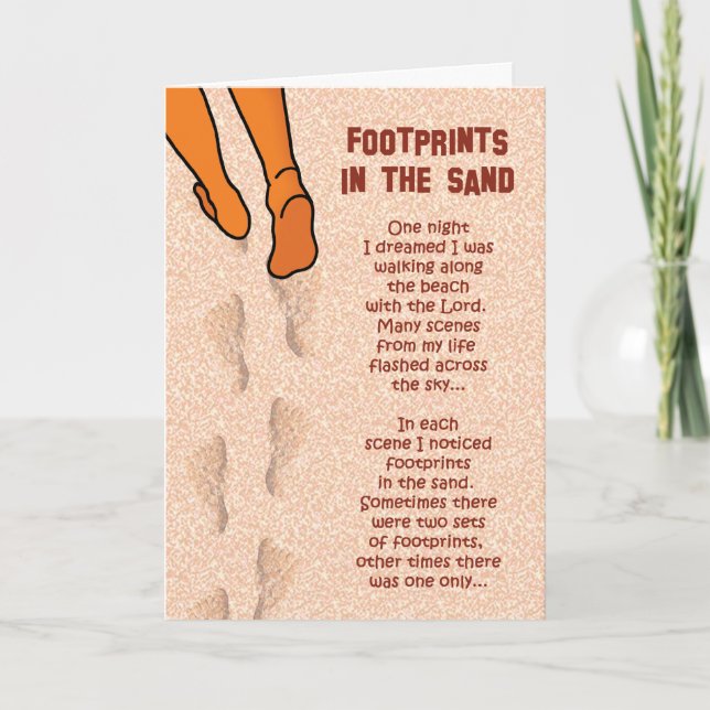 Prison Cards - Footprints in Sand (Front)