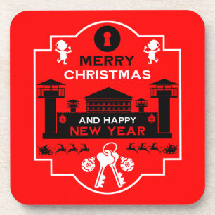 Prison Christmas Holiday Gift Beverage Coaster