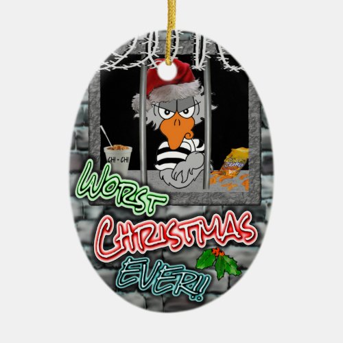 Prison Christmas Ornament Worst Christmas Ever Ceramic Ornament