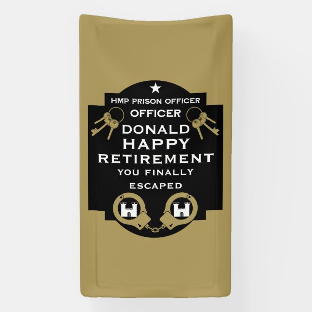 Prison Correctional Officer Retirement Banner (Vertical)