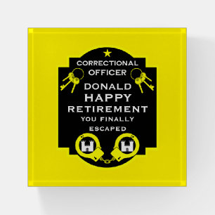 Prison Correctional Officer Retirement Paperweight