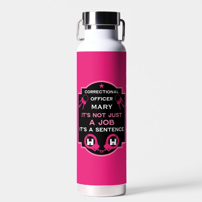 Prison Correctional Officer Water Bottle (Front)