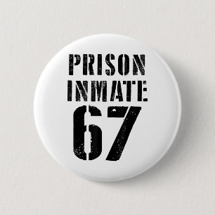 Prison Inmate 67 Halloween Meme Costume Jail Priso Button
