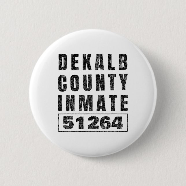 Prison Inmate Halloween Costume Dekalb County Geor Button (Front)