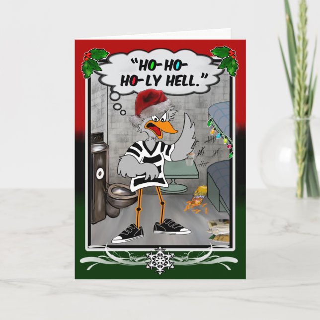 Prison Jailbird Holiday Card (Front)