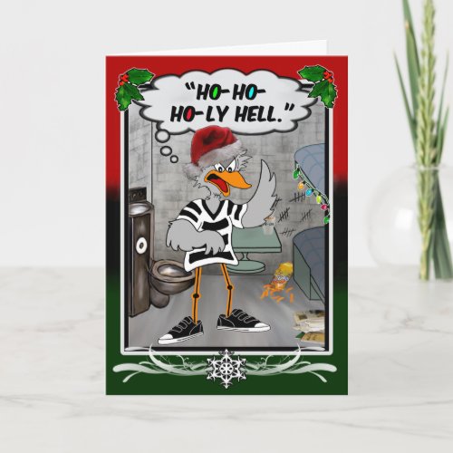 Prison Jailbird Holiday Card