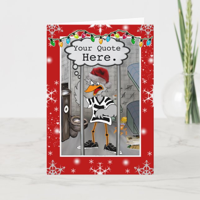 Prison Jailbird Holiday Card (Front)