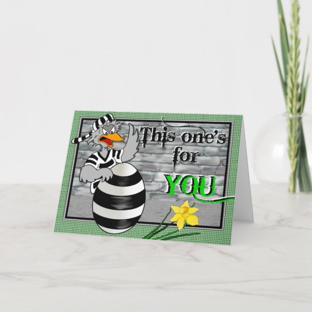 Prison Jailbird Holiday Card (Front)