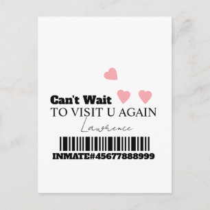 Prison Long Distance Cute Hearts Visit Postcard