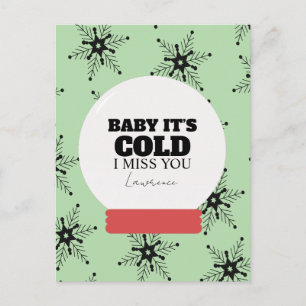 Prison Long Distance Winter Christmas Snowglobe Postcard